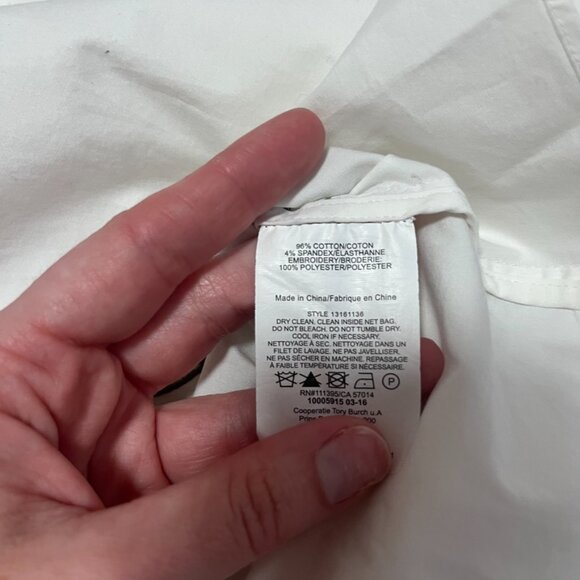 Tory Burch White Floral Embroidered Off the Shoulder Short Sleeve Blouse Size 0 - Picture 2 of 6